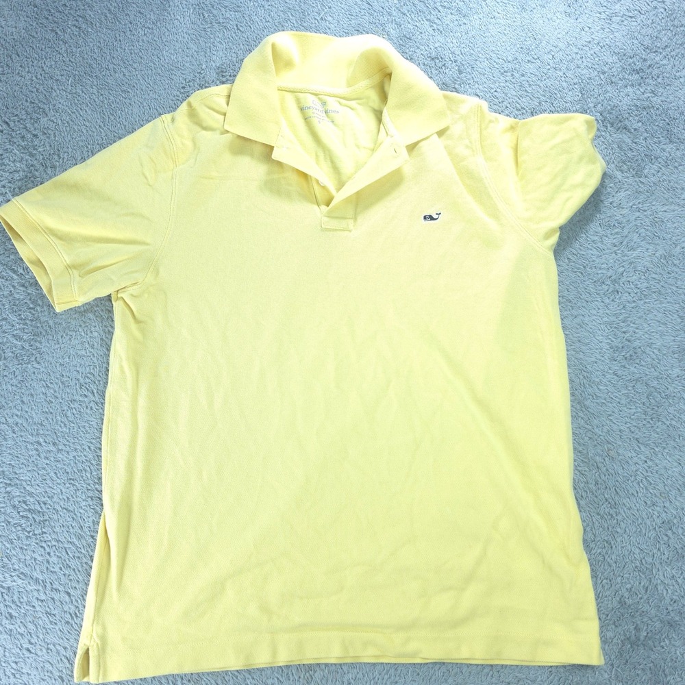 Vineyard Vines Polo Shirt Mens Small Yellow Classic Fit Short Sleeve Cotton